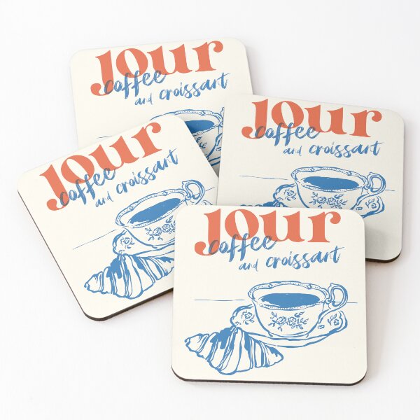 Item preview, Bonjour coffee and croissant designed and sold by SurfolioPrints.