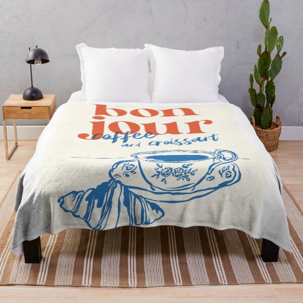 Item preview, Bonjour coffee and croissant designed and sold by SurfolioPrints.