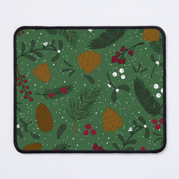 Item preview, Woodland Mistletoe Green Holiday Print designed and sold by elledubbzart.