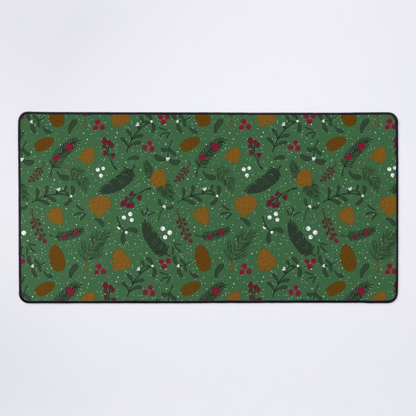 Item preview, Woodland Mistletoe Green Holiday Print designed and sold by elledubbzart.