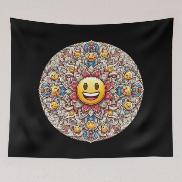 Item preview, emoji mandala with different expressions with bright colors designed and sold by Anime9122.