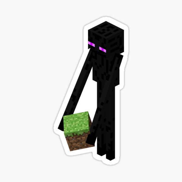 Vista previa del artículo con la obra «Enderman sosteniendo un bloque de hierba», diseñado y vendido por candydash.