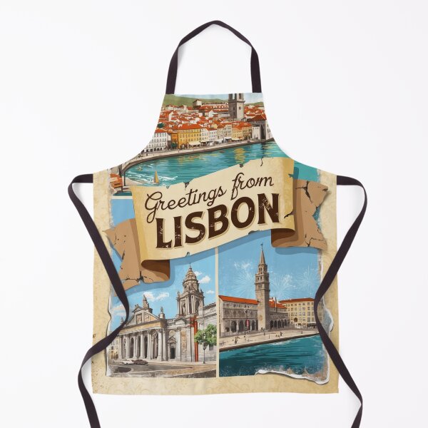 Item preview, Greetings from Lisbon Vintage Travel Retro Postcard Design designed and sold by TravelPostcardGems.