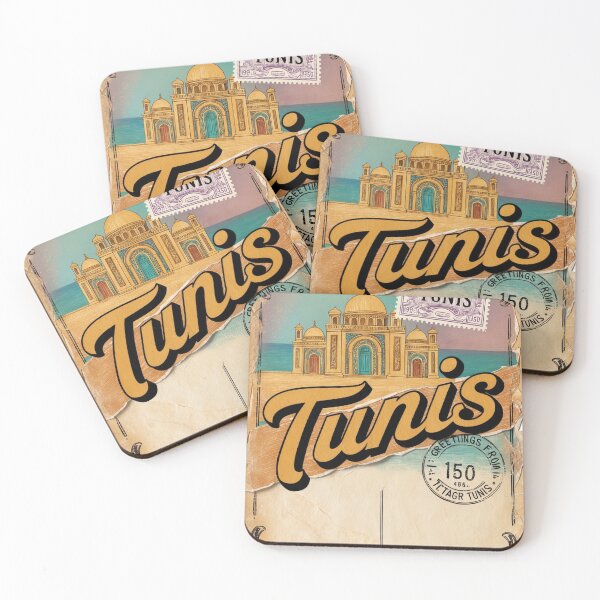 Item preview, Greetings from Tunis Vintage Travel Retro Postcard Design designed and sold by TravelPostcardGems.