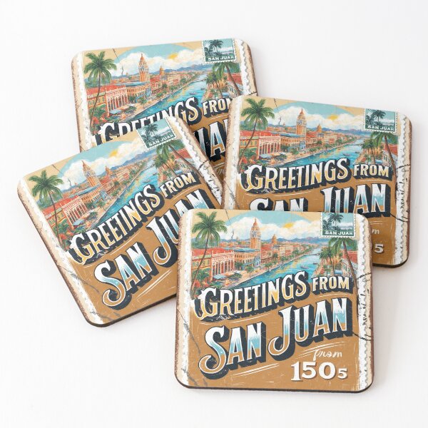 Item preview, Greetings from San Juan Puertorico Vintage Travel Retro Postcard Design designed and sold by TravelPostcardGems.