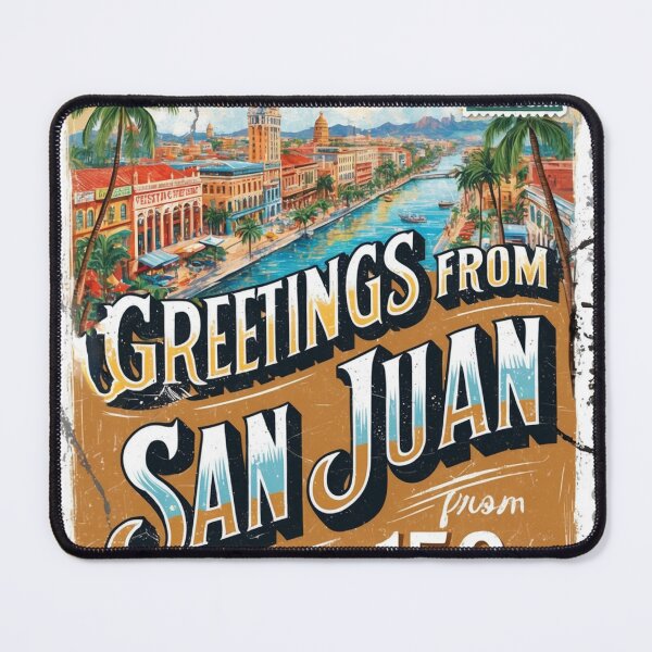 Item preview, Greetings from San Juan Puertorico Vintage Travel Retro Postcard Design designed and sold by TravelPostcardGems.