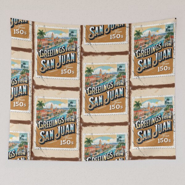 Item preview, Greetings from San Juan Puertorico Vintage Travel Retro Postcard Design designed and sold by TravelPostcardGems.