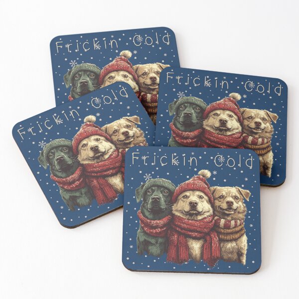 Item preview, It's Fricken Cold! Winter Funny Freezing Dogs designed and sold by NikoDeeko.