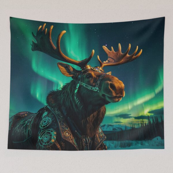 Item preview, Steampunk Moose & Northern Lights designed and sold by Skye Ryan-Evans.