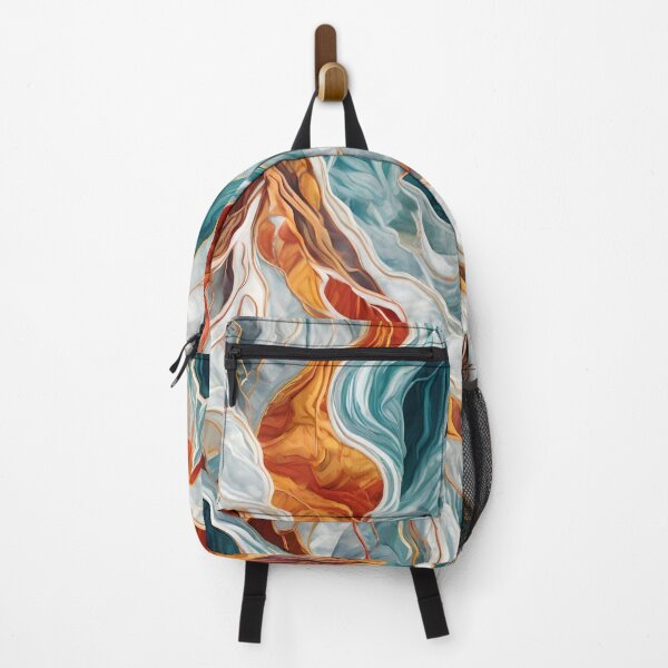 Item preview, Marble Mountains, Turquoise, Orange and White designed and sold by Ciervo Primavera.