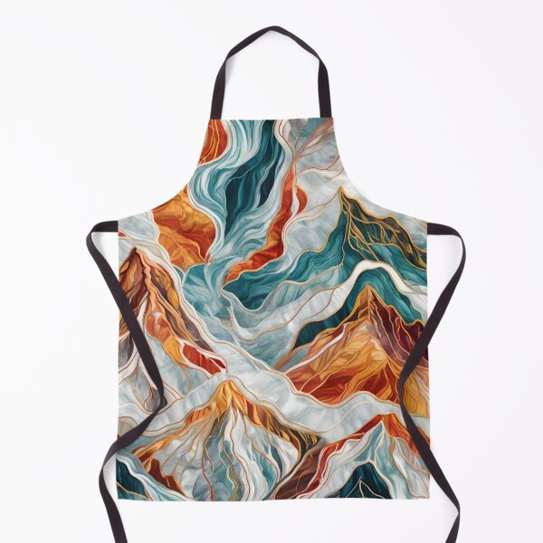 Item preview, Marble Mountains, Turquoise, Orange and White designed and sold by Ciervo Primavera.