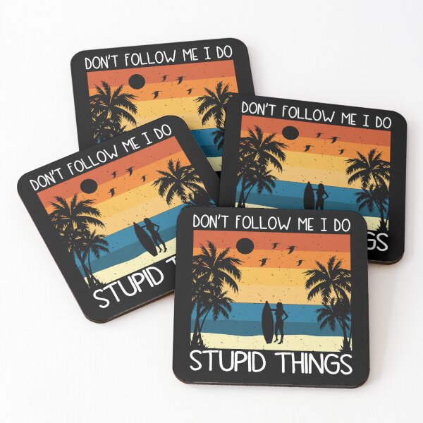 Item preview, Don't Follow Me I Do Stupid Things Funny Vintage Surfing women designed and sold by MouDantArts.