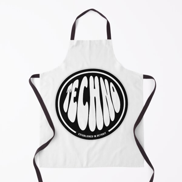 Item preview, TECHNO - Retro Font Circle Logo (Black) designed and sold by Discothreadz.
