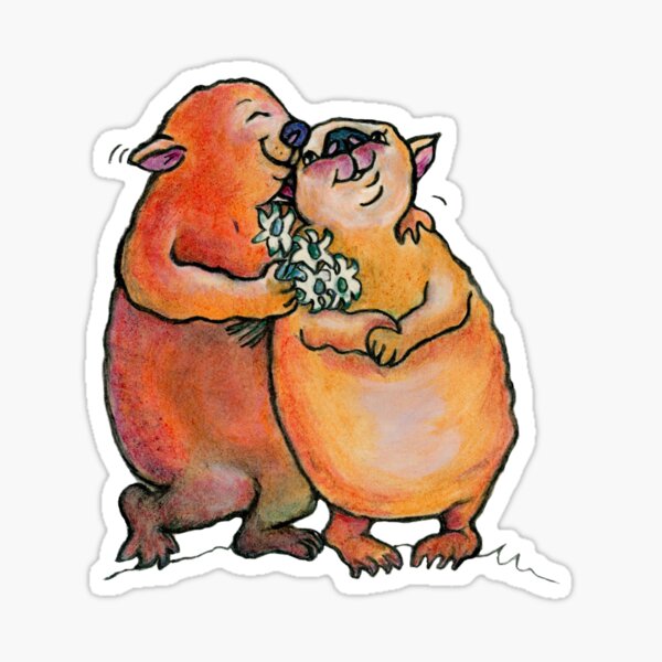 Vista previa del artículo con la obra «Wombats tiernos», diseñado y vendido por CapitalFun.