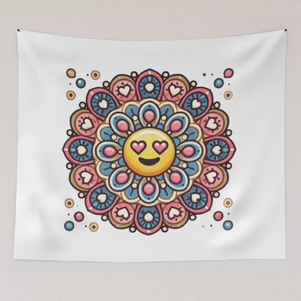 Item preview, emoji mandala with different expressions with bright colors designed and sold by Anime9122.