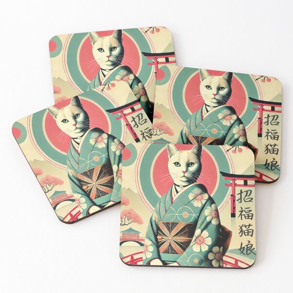 Item preview, Atomic Cat Samurai - Traditional Japanese Art with a Modern Twist designed and sold by SakuraJapanArt.