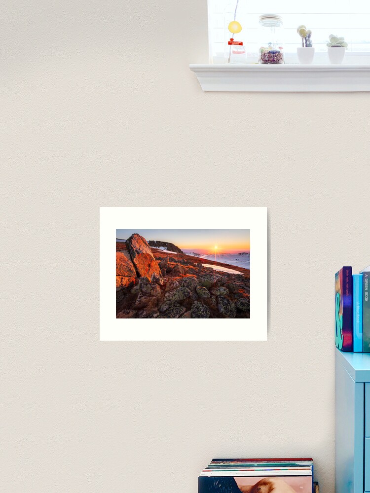 Thumbnail 2 of 3, Art Print, Sunset over Mt Kosciuszko Summit, Australia designed and sold by Chockstone.