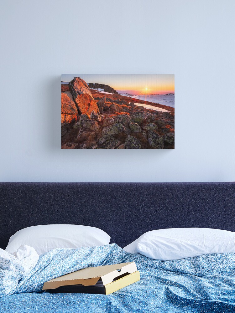 Thumbnail 2 of 3, Canvas Print, Sunset over Mt Kosciuszko Summit, Australia designed and sold by Chockstone.