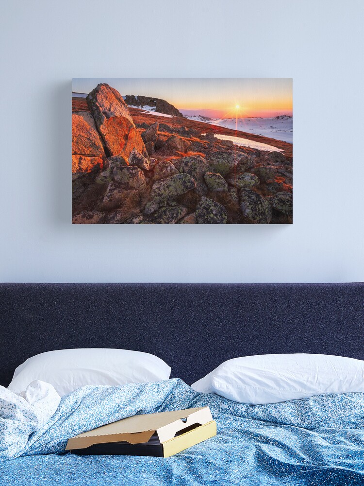 Thumbnail 2 of 3, Canvas Print, Sunset over Mt Kosciuszko Summit, Australia designed and sold by Chockstone.