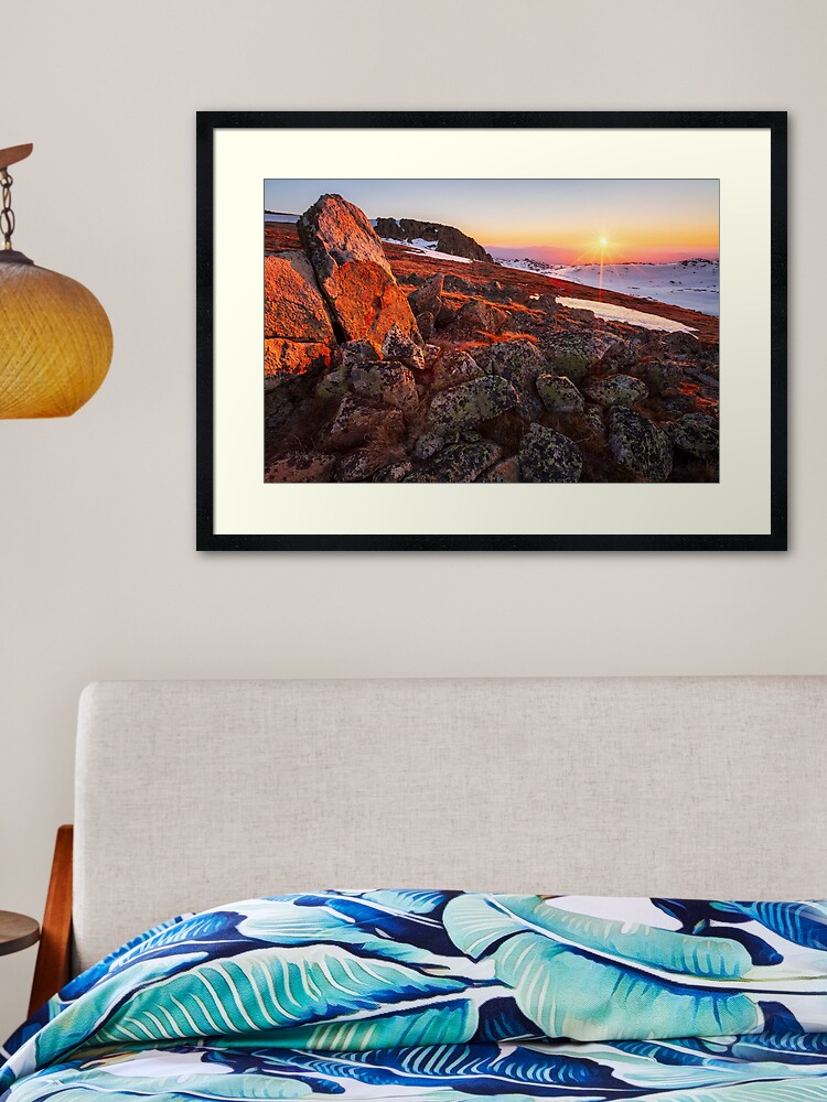Thumbnail 2 of 7, Framed Art Print, Sunset over Mt Kosciuszko Summit, Australia designed and sold by Chockstone.