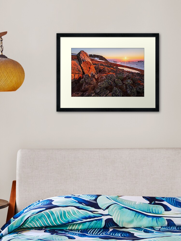 Thumbnail 2 of 7, Framed Art Print, Sunset over Mt Kosciuszko Summit, Australia designed and sold by Chockstone.
