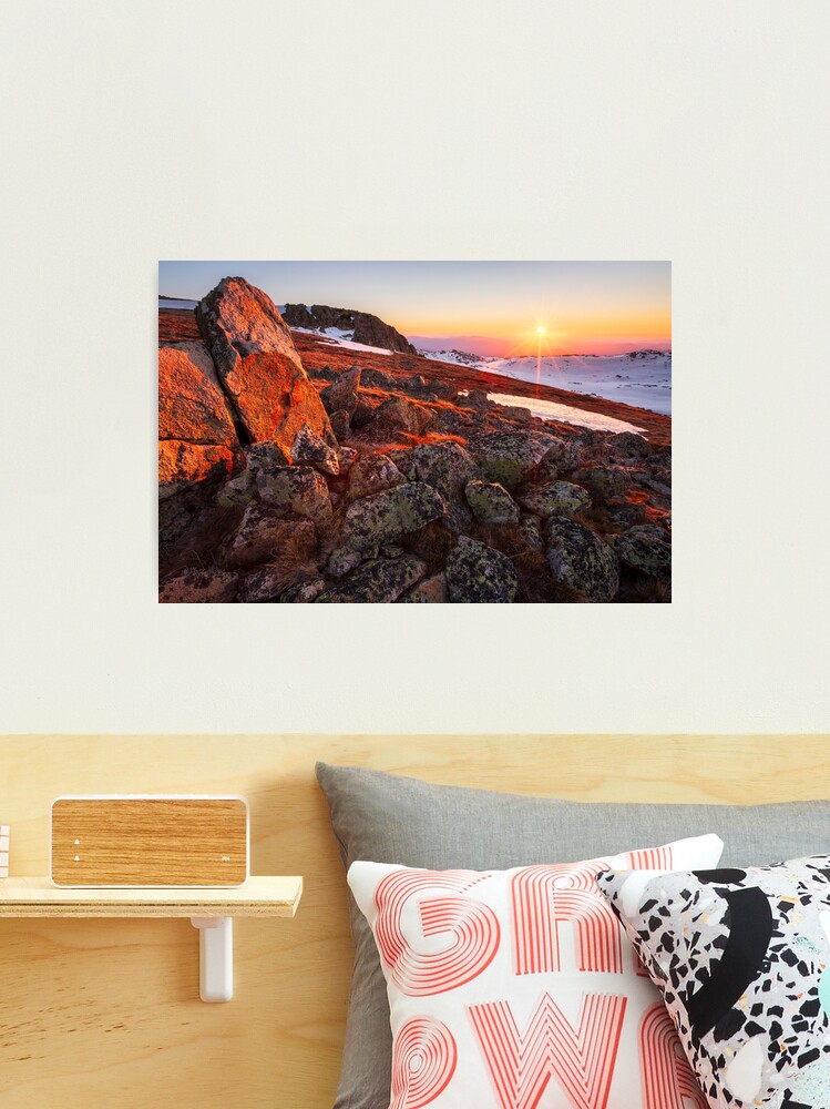 Thumbnail 2 of 3, Photographic Print, Sunset over Mt Kosciuszko Summit, Australia designed and sold by Chockstone.