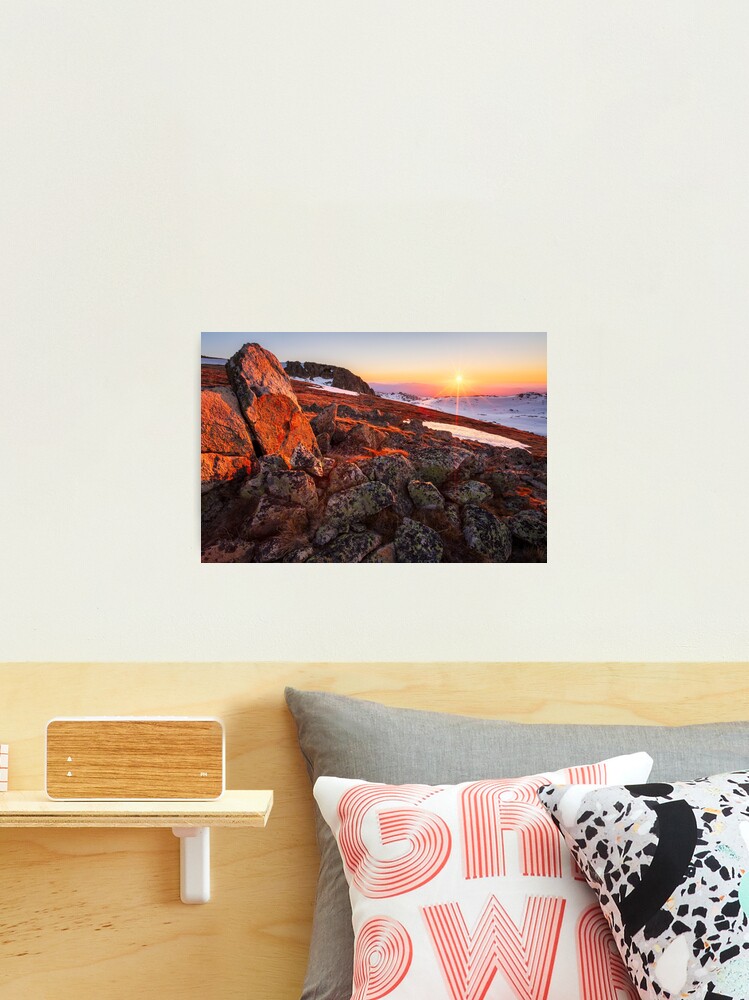 Thumbnail 2 of 3, Photographic Print, Sunset over Mt Kosciuszko Summit, Australia designed and sold by Chockstone.