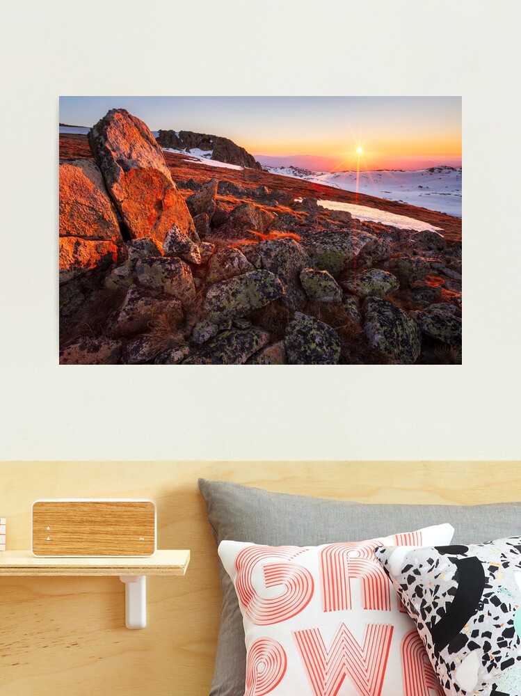 Thumbnail 2 of 3, Photographic Print, Sunset over Mt Kosciuszko Summit, Australia designed and sold by Chockstone.