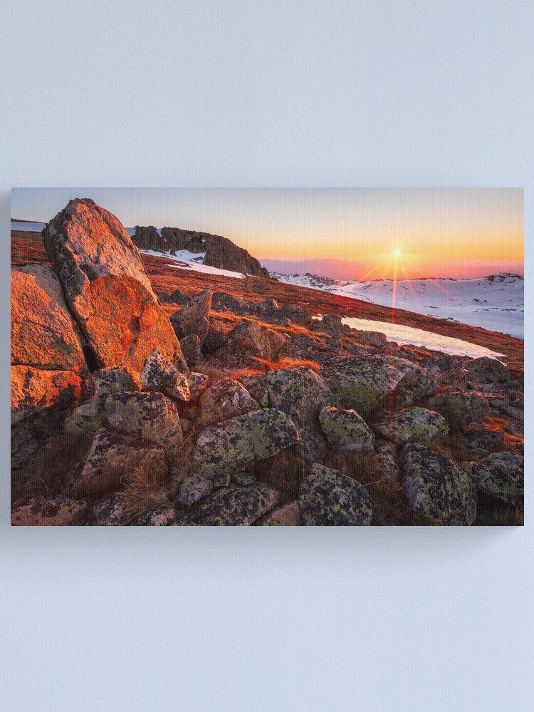 Thumbnail 1 of 3, Canvas Print, Sunset over Mt Kosciuszko Summit, Australia designed and sold by Chockstone.