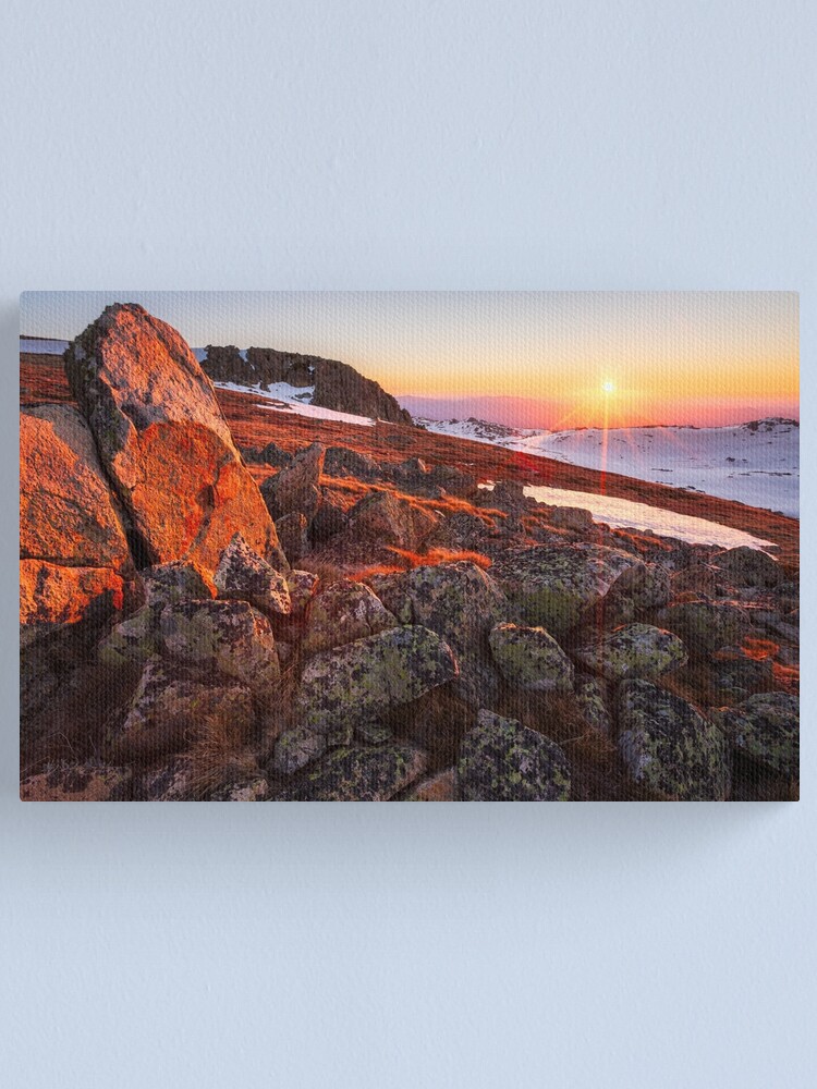 Thumbnail 1 of 3, Canvas Print, Sunset over Mt Kosciuszko Summit, Australia designed and sold by Chockstone.