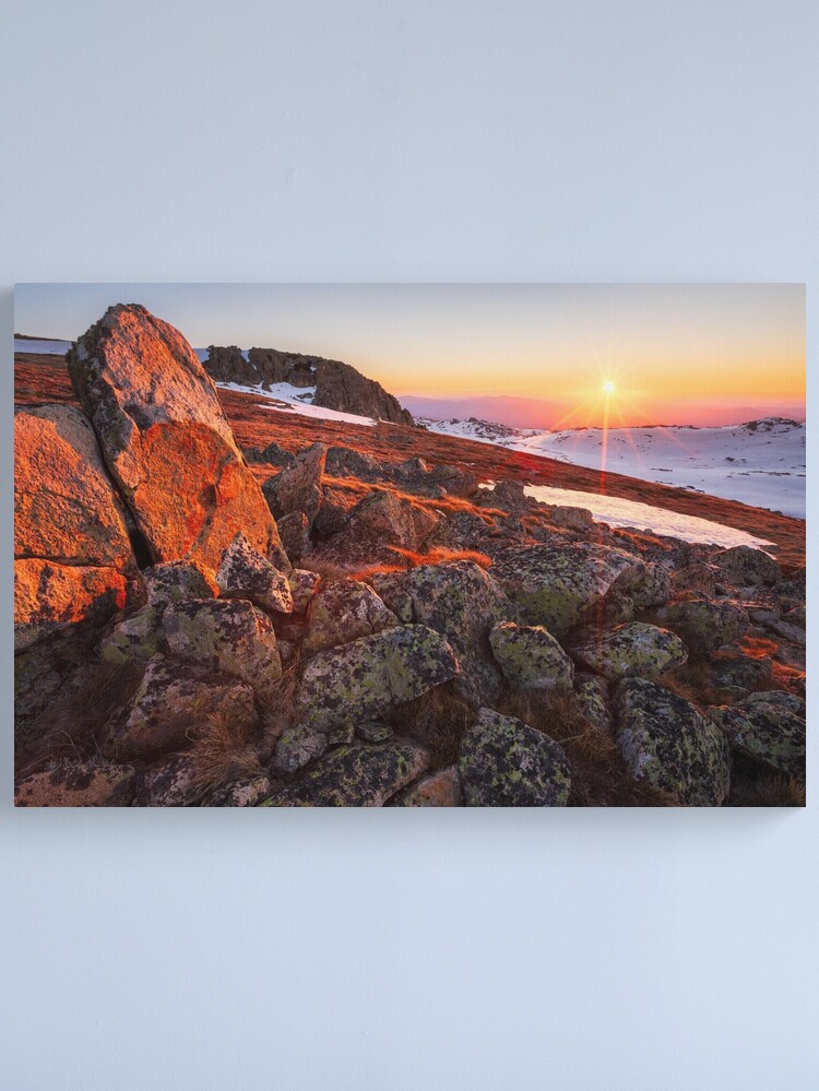 Thumbnail 1 of 3, Canvas Print, Sunset over Mt Kosciuszko Summit, Australia designed and sold by Chockstone.