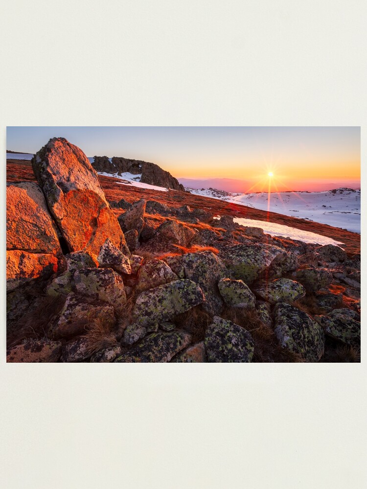 Thumbnail 1 of 3, Photographic Print, Sunset over Mt Kosciuszko Summit, Australia designed and sold by Chockstone.
