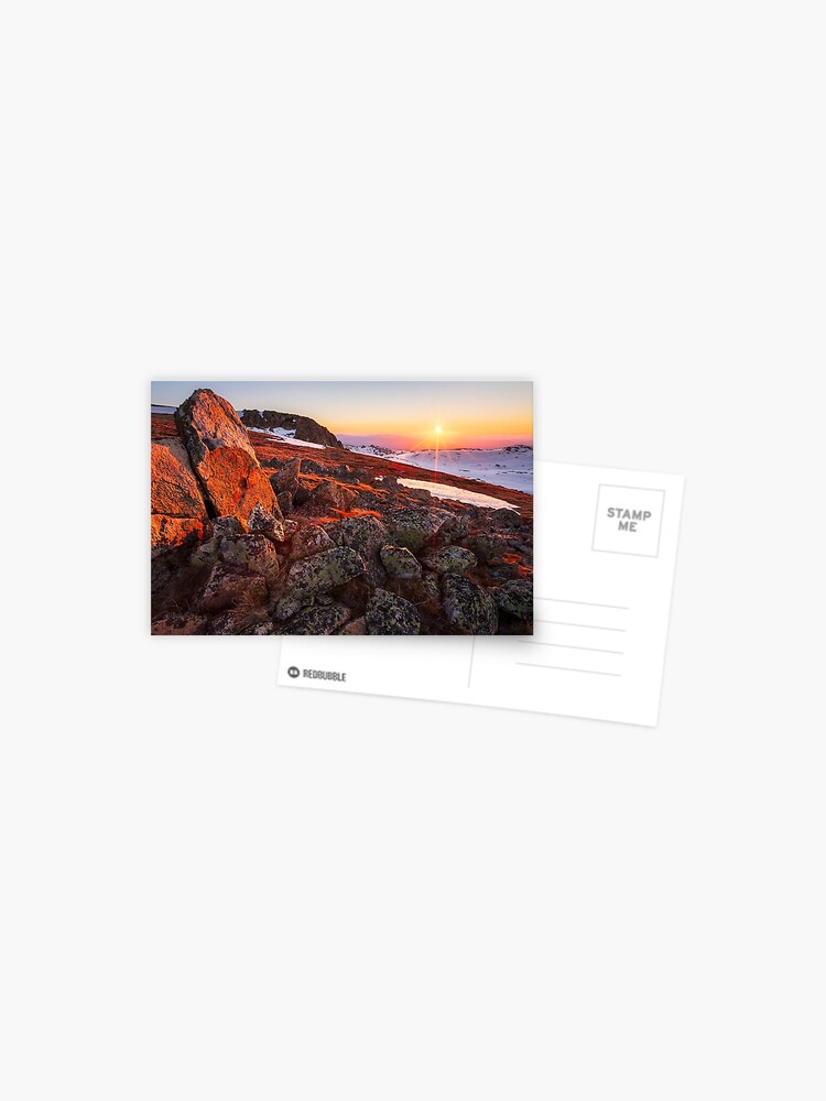 Thumbnail 1 of 2, Postcard, Sunset over Mt Kosciuszko Summit, Australia designed and sold by Chockstone.