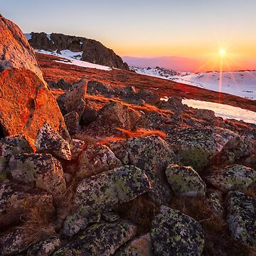 Artwork thumbnail, Sunset over Mt Kosciuszko Summit, Australia by Michael Boniwell