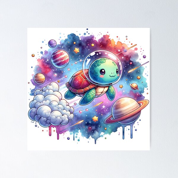 Item preview, Reach for the Stars : Adorable Turtle Astronaut in Space Adventure! designed and sold by Eksama Design.