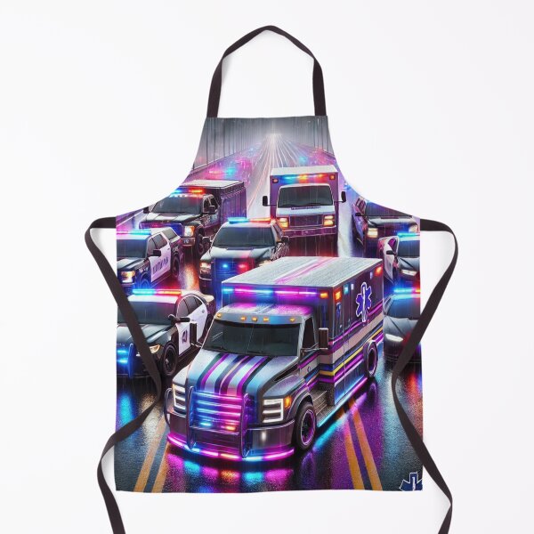 Item preview, Heroic First Responder Fleet - Rainy Night Emergency Vehicles designed and sold by Meta2Physical.