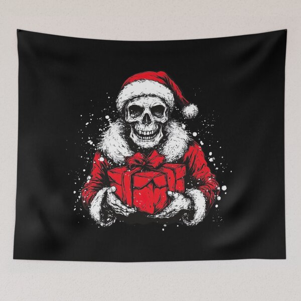 Item preview, Dark Santa Skull with Christmas Gift - Gothic Holiday Design designed and sold by wahyuart21.