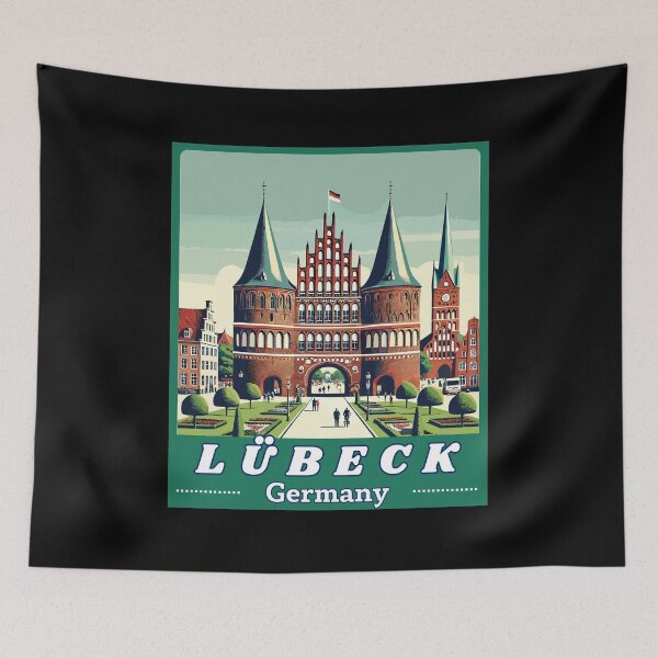 Item preview, Retro Lübeck in Germany Art Travel Landscape designed and sold by MaateoDesign.