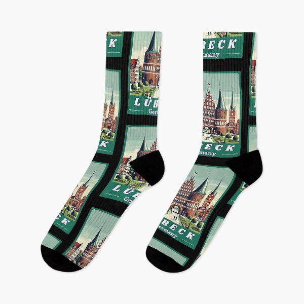 Item preview, Retro Lübeck in Germany Art Travel Landscape designed and sold by MaateoDesign.