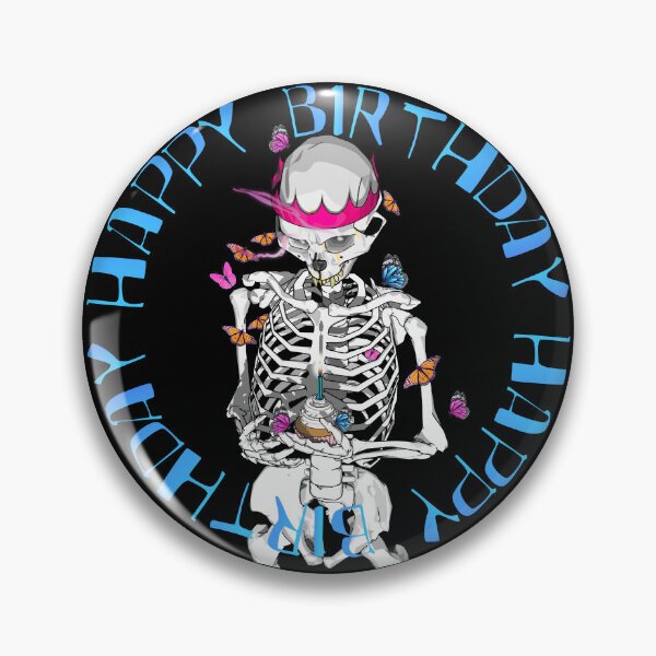Item preview, Happy birthday cupcake (skeleton with butterflies) designed and sold by m-yoga-store.
