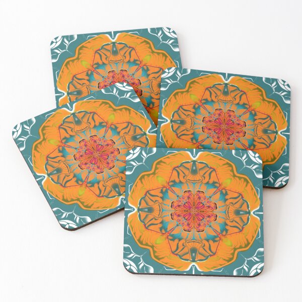 Item preview, Orange and Teal Flower designed and sold by Shells Designs.