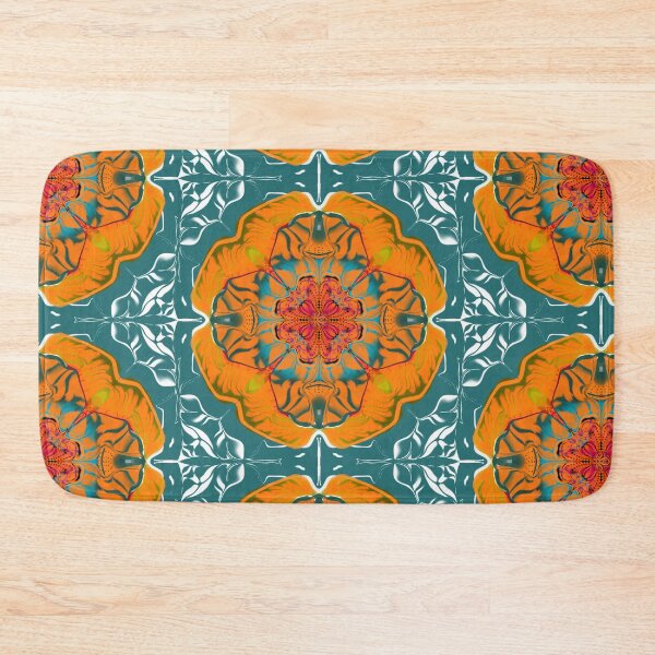 Item preview, Orange and Teal Flower designed and sold by Shells Designs.