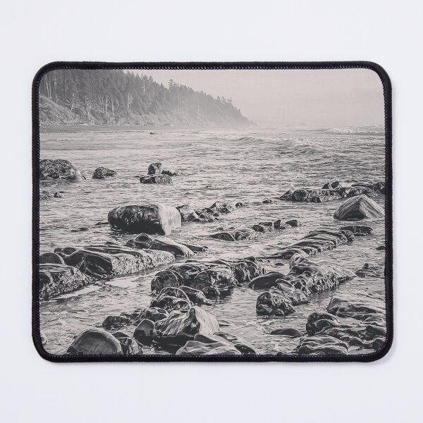 Item preview, Olympic National Park Pacific Coast Black and White Postcard designed and sold by BohoButtons.