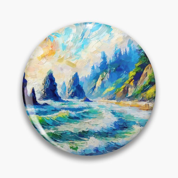 Item preview, Vibrant Coastal Seascape - Abstract Ocean Waves and Rocky Cliffs designed and sold by ChrisButler.