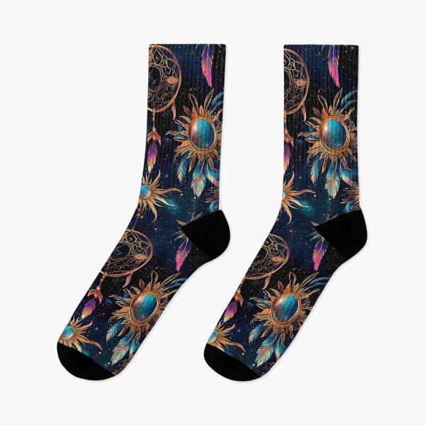 Item preview, Celestial Dreams: Sun & Feathers Galaxy Pattern designed and sold by Margival.