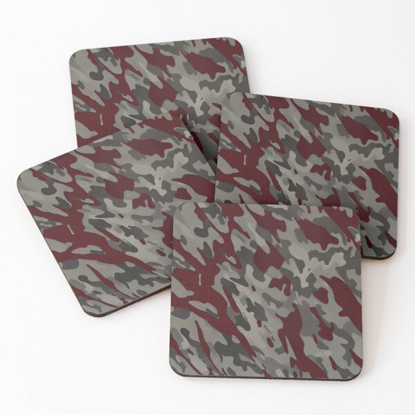 Item preview, #C413: Red Blood Bush On Gray, Camouflage Pattern designed and sold by FarStarL33.