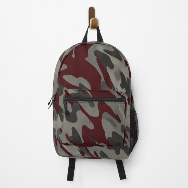 Item preview, #C413: Red Blood Bush On Gray, Camouflage Pattern designed and sold by FarStarL33.