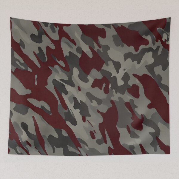 Item preview, #C413: Red Blood Bush On Gray, Camouflage Pattern designed and sold by FarStarL33.