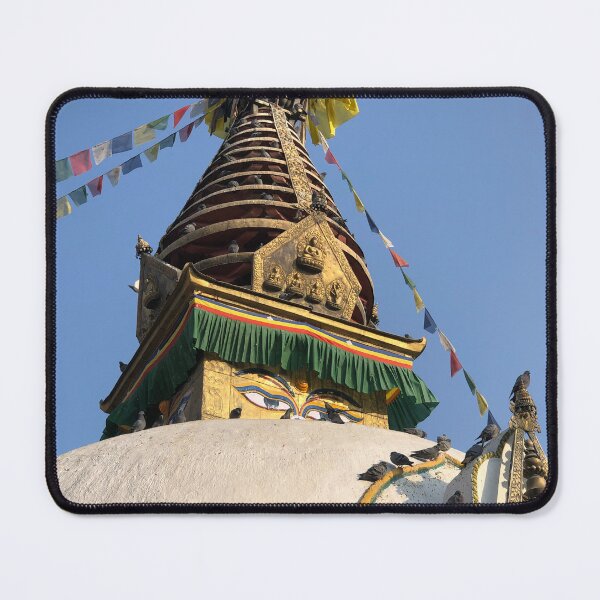 Item preview, Kathmandu Nepal Hindu Temple Eyes Photography Postcard Sticker designed and sold by BohoButtons.