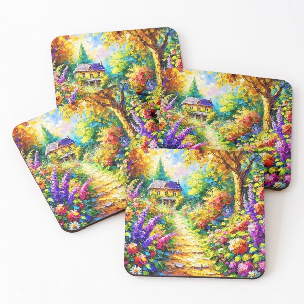 Item preview, Vibrant Garden Path - Colorful Cottage with Flowering Walkway designed and sold by ChrisButler.